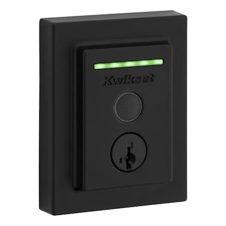 Kwikset Halo Touch Contemporary Fingerprint Deadbolt , Built-in Wifi and SmartKey Backup Matte Black Finish 959CNTFPRT-514S